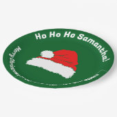Minimal Ho ho ho Santa Merry Christmas ペーパープレート (アングル)