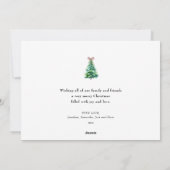 Minimal Holiday Tree Bow Photo Christmas Card シーズンカード (裏面)