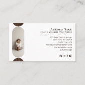 Minimal Holistic Celestial Moon Photo Woodgrain 名刺 (裏面)