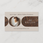 Minimal Holistic Celestial Moon Photo Woodgrain 名刺 (正面)