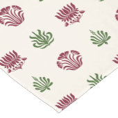 Minimal Indian Floral Block Print Style ショートテーブルランナー (コーナー)