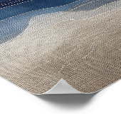 Minimal Indigo Abstract Landscape Art ポスター (角)