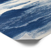 Minimal Indigo Abstract Landscape Wall Art ポスター (角)