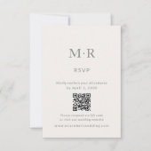 Minimal Intimate Wedding RSVP Card with QR Code (正面)