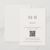 Minimal Intimate Wedding RSVP Card with QR Code (正面/裏面)