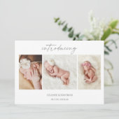 Minimal Introducing Baby Photo Announcement Card 招待状 (スタンド正面)