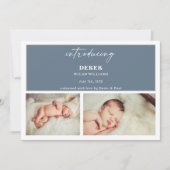 Minimal Introducing Photo Baby Announcement Card 招待状 (正面)