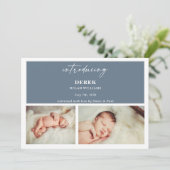 Minimal Introducing Photo Baby Announcement Card 招待状 (スタンド正面)