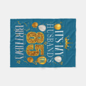 Minimal It's Husband's 85th Birthday Happy フリースブランケット (正面(横))