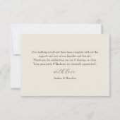 Minimal Ivory Photo Wedding サンキューカード (裏面)