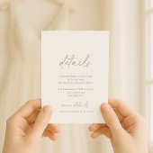 Minimal Ivory Wedding Details Card 招待状