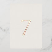 Minimal Ivory Wedding Table Number with Real Gold 箔シーズンカード (正面)