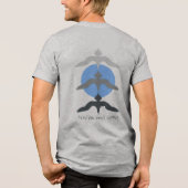 Minimal Japanese Fish Hawk Ukiyo-e Style Gray トライブレンドTシャツ (裏面)