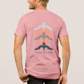 Minimal Japanese Fish Hawk Ukiyo-e Style Mauve トライブレンドＴシャツ (裏面)