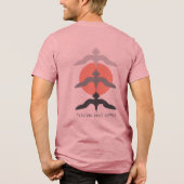 Minimal Japanese Fish Hawk Ukiyo-e Style Mauve トライブレンドＴシャツ (裏面)
