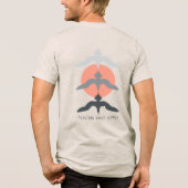 Minimal Japanese Fish Hawk Ukiyo-e Style Oatmeal トライブレンドＴシャツ (裏面)