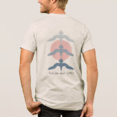 Minimal Japanese Fish Hawk Ukiyo-e Style Oatmeal トライブレンドＴシャツ (裏面)