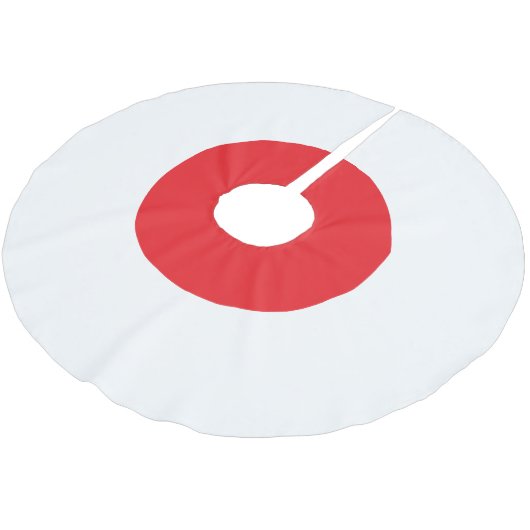 Minimal Japanese Flag Theme Christmas Tree Skirt ブラッシュドポリエステルツリースカート (アングル)