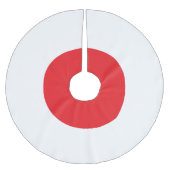 Minimal Japanese Flag Theme Christmas Tree Skirt ブラッシュドポリエステルツリースカート (正面)