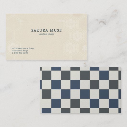 Minimal Japanese Kamon Business Card – Modern  名刺 (正面/裏面)