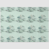 Minimal Japanese Landscape Trees Soft Green Water 薄葉紙 (正面)