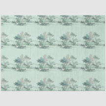 Minimal Japanese Landscape Trees Soft Green Water