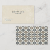Minimal Japanese Pattern Design – Elegant Seigaiha 名刺 (正面/裏面)