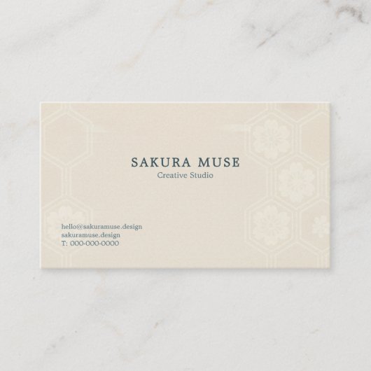 Minimal Japanese Pattern Design – Elegant Seigaiha 名刺 (正面)