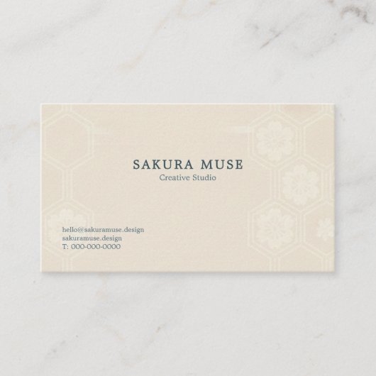 Minimal Japanese Pattern Design – Elegant Seigaiha 名刺 (正面)