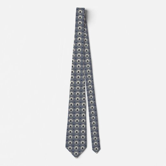 Minimal Japanese Pattern Necktie – Asanoha Wave ネクタイ (正面)