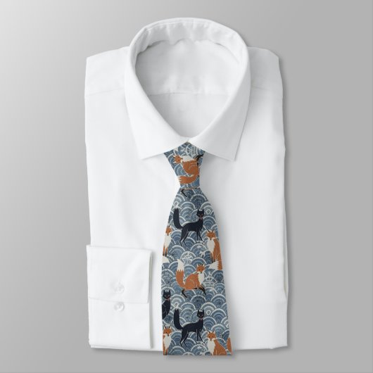 Minimal Japanese Pattern Necktie – Asanoha Wave ネクタイ (タイ)
