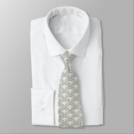 Minimal Japanese Pattern Necktie – Seigaiha Design ネクタイ