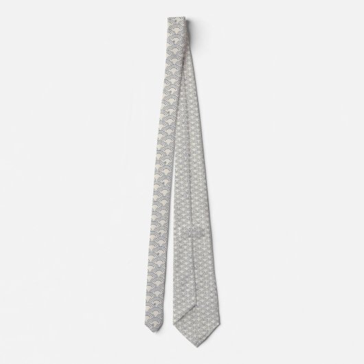Minimal Japanese Pattern Necktie – Seigaiha Design ネクタイ (裏面)