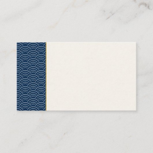 Minimal Japanese Seigaiha Business Card 名刺 (正面)