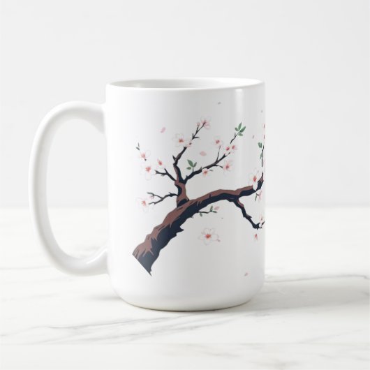 Minimal Japanese Tree Branch コーヒーマグカップ (左)