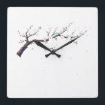 Minimal Japanese Tree Branch Wall Clock スクエア壁時計<br><div class="desc">Elegant minimal tree branch inspired by Japanese nature art. A simple and calm design perfect for lovers of nature and minimal aesthetics.</div>