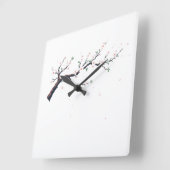 Minimal Japanese Tree Branch Wall Clock スクエア壁時計 (傾斜)