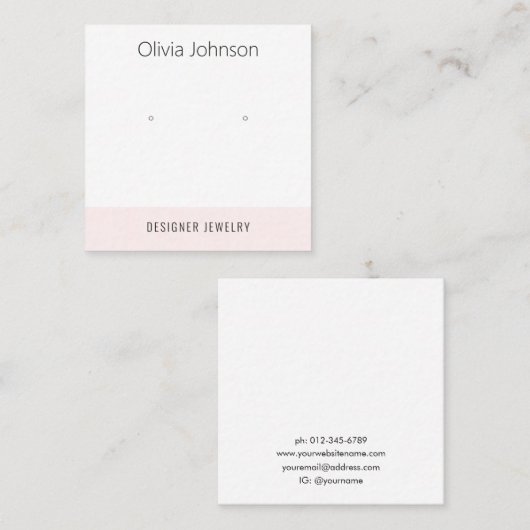 Minimal Jewelry Earring Display Business Card スクエア名刺 (正面/裏面)