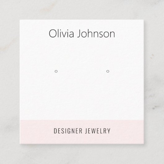 Minimal Jewelry Earring Display Business Card スクエア名刺 (正面)