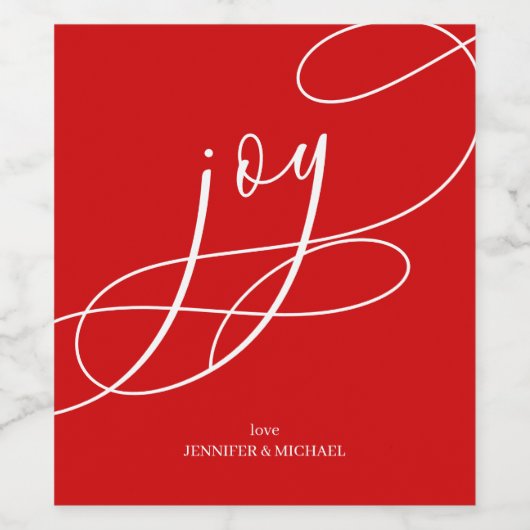 Minimal Joy christmas elegant ワインラベル (シングルラベル)