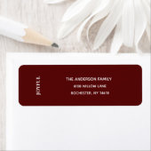 Minimal JOYFUL | Deep Red Holiday Address Label ラベル (インサイチュ)