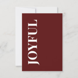 Minimal JOYFUL | Deep Red Holiday Greeting カード