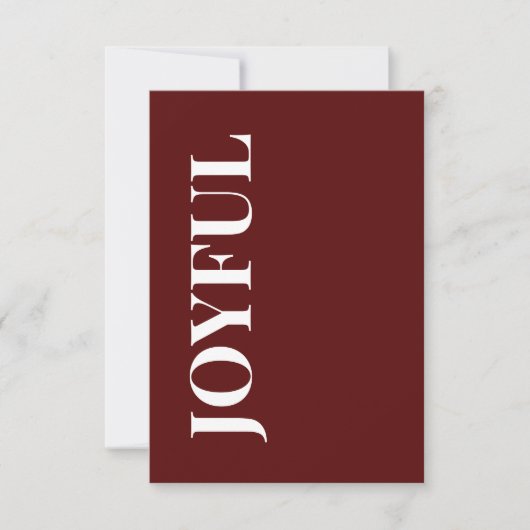 Minimal JOYFUL | Deep Red Holiday Greeting カード (正面)