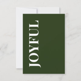 Minimal JOYFUL | Forest Green Holiday Greeting カード
