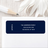 Minimal JOYFUL | Navy Blue Holiday Address Label ラベル (インサイチュ)