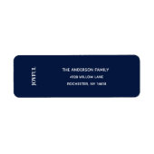 Minimal JOYFUL | Navy Blue Holiday Address Label ラベル (正面)