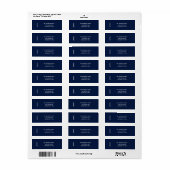 Minimal JOYFUL | Navy Blue Holiday Address Label ラベル (フルシート)