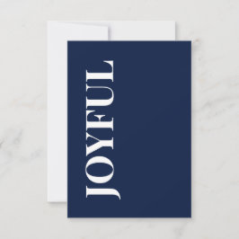 Minimal JOYFUL | Navy Blue Holiday Greeting カード