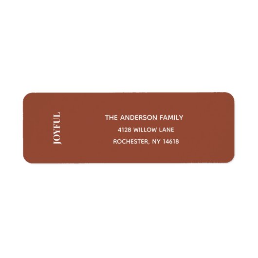 Minimal JOYFUL | Terracotta Holiday Address Label ラベル (正面)