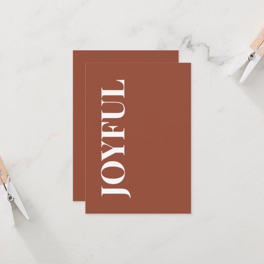 Minimal JOYFUL | Terracotta Holiday Greeting カード (正面/裏面インサイチュ)